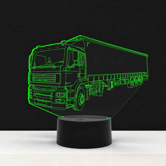 LED Lamp Vrachtauto met Trailer (Personalisatie Mogelijk)