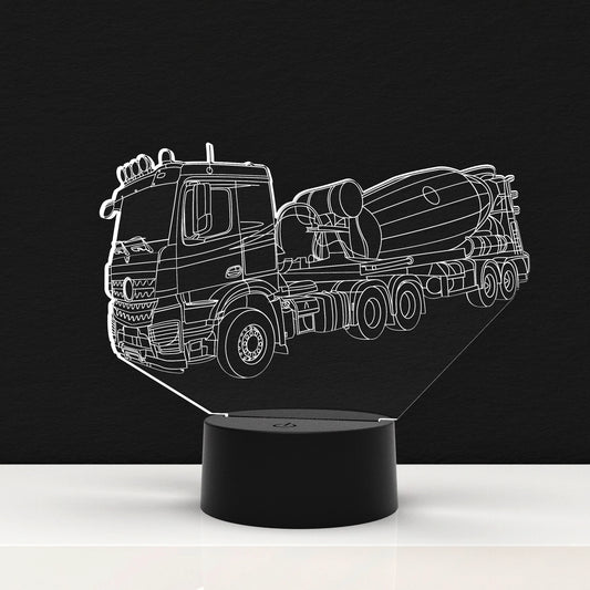 LED Lamp Vrachtauto Beton Mixer (Personalisatie Mogelijk)